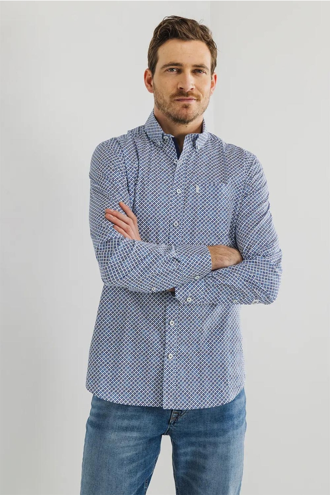 POPLIN OVERHEMD VAN STRETCH KATOEN 21415236 1157